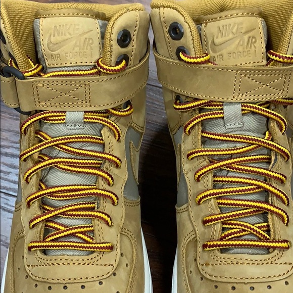 NIKE AIR FORCE 1 HIGH PRM (GS) Wheat/Khaki-Light B - Picture 2 of 16
